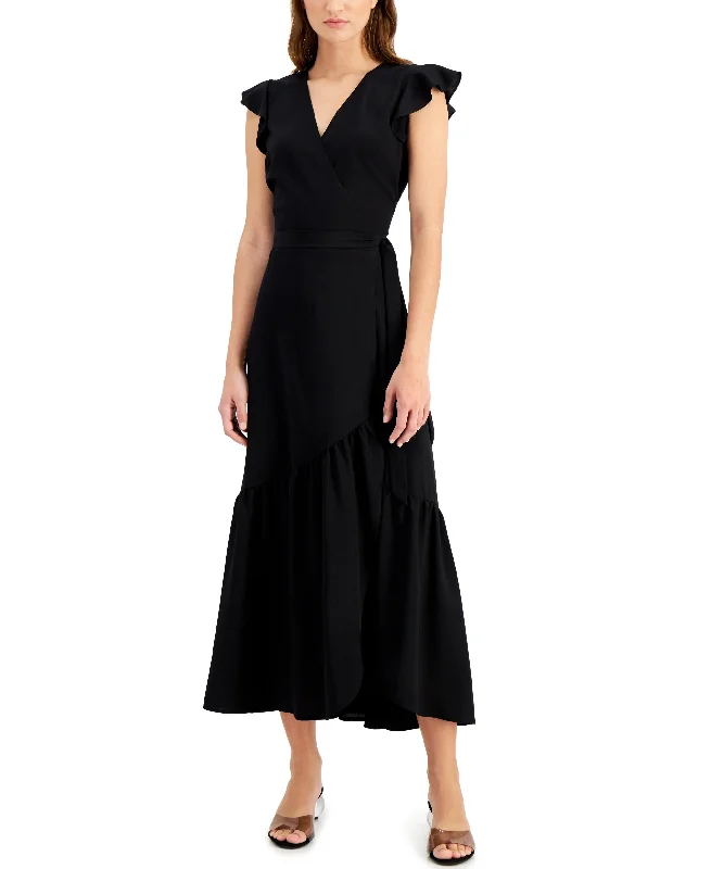 Bar III Petite Wrap Maxi Dress Trendy V-Neck Maxi Dress