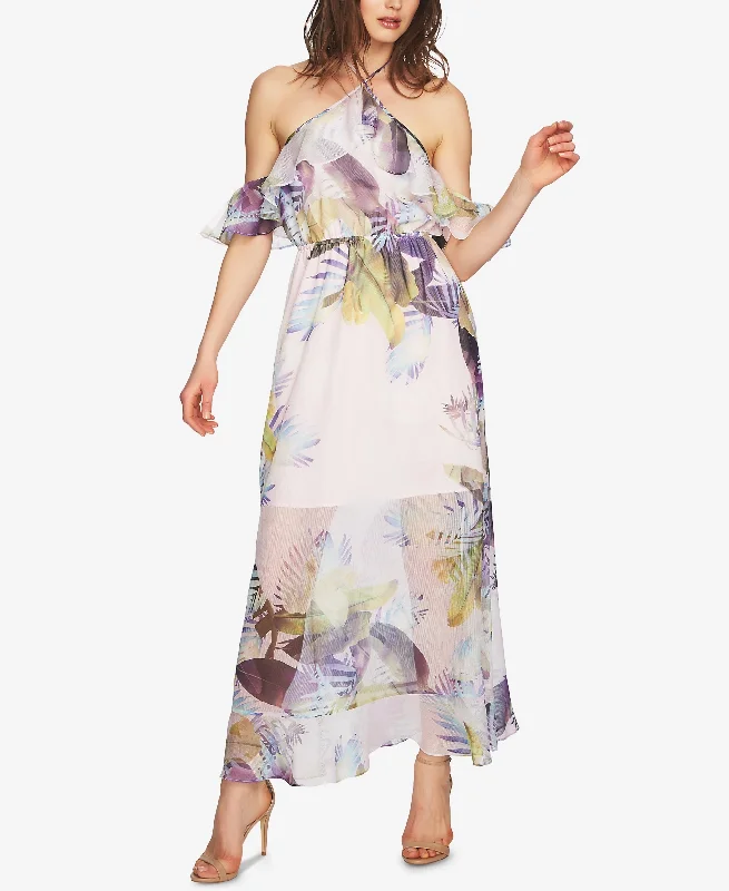 Cece Printed Cold Shoulder Maxi Dress Chic Off-Shoulder Maxi Dress