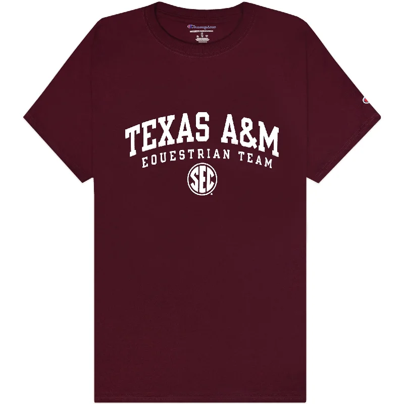 Texas A&M Champion Equestrian SEC T-Shirt Spandex Blend Rayon Blend Denim Blend