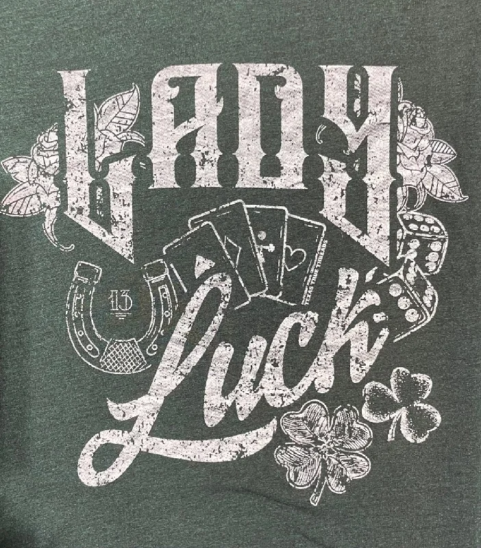 Lady Luck V-neck T-shirt Fashionable Trendy Casual