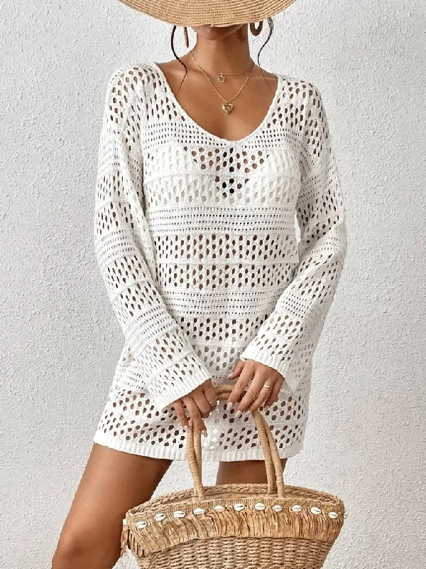 Crochet Swimwear Coverup Knit Beach Dress Summer Ready Swimsuit