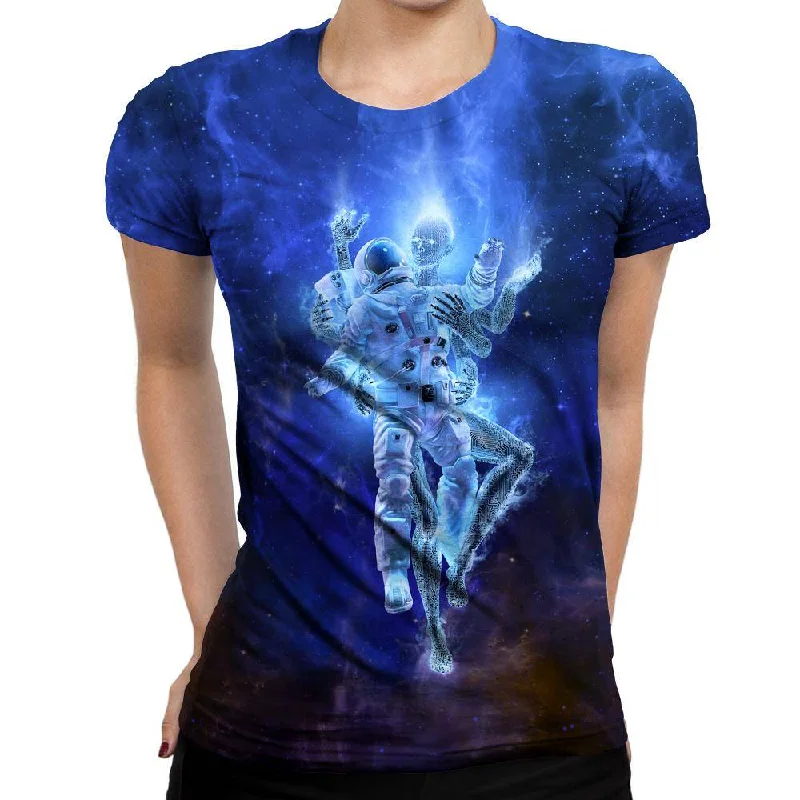 Deep Space Embrace Womens T-Shirt Fashionable Trendy Casual