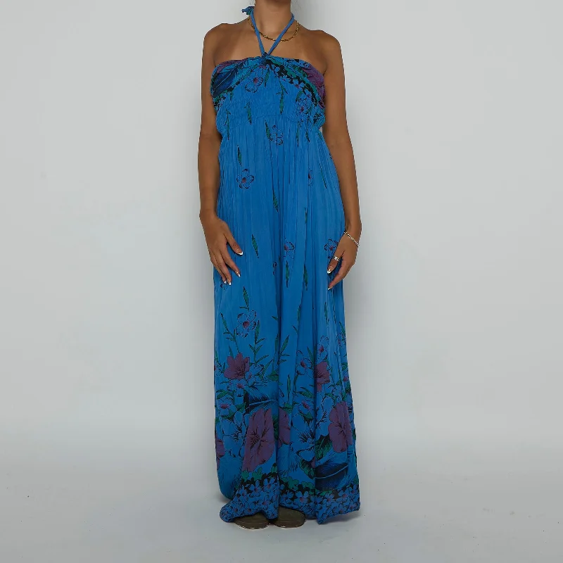 Floral Maxi Dress - UK 08 Comfortable Cotton Maxi Dress