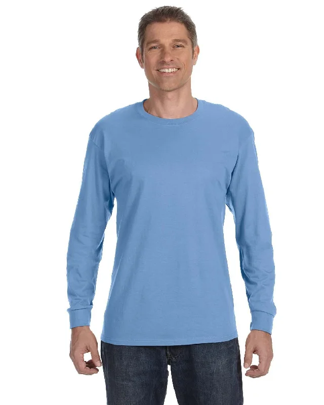 Gildan Heavy Cotton Long Sleeve T-Shirt | Carolina Blue Satin Fabric Silk Fabric Chiffon Fabric