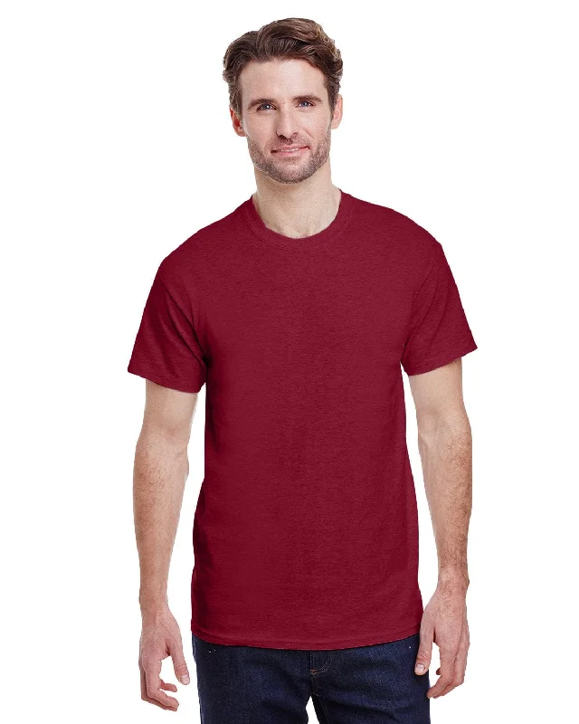 Gildan Ultra Cotton Heavyweight T-Shirt | Antiq Cherry Red Hooded Caped Shawl Collar