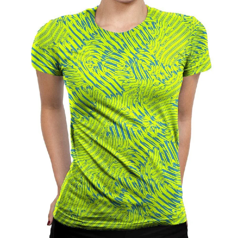 Green Gush Womens T-Shirt Terry Blend Velvet Blend Canvas Blend