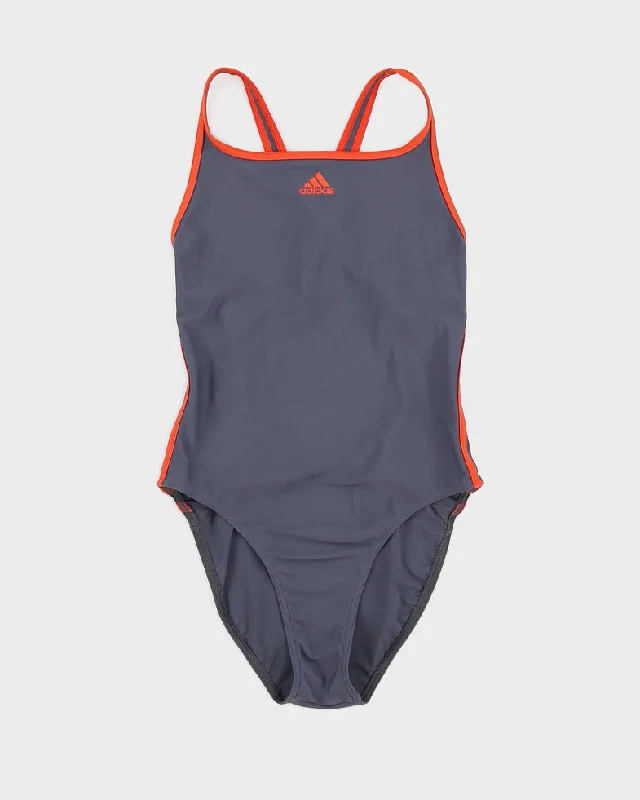 Grey and Orange Adidas Swimsuit - S Cross-Back Bikini