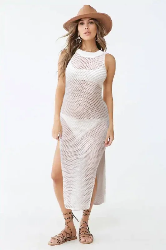 Hollow Out Crochet Swimsuit Cover Up Dress for Women Lace-Detail Bikini Set