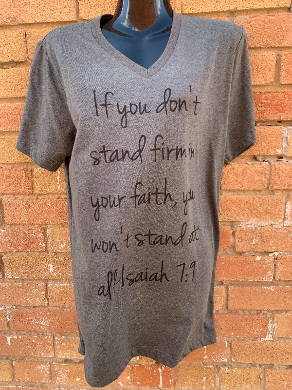If you don't stand Firm T-Shirt Solid Print Embellished