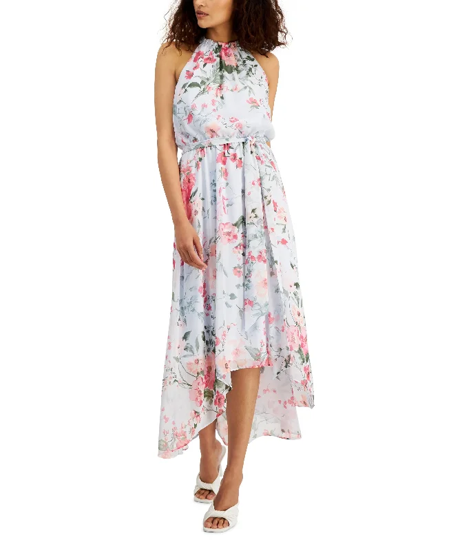 INC International Concepts Womens Floral Print Maxi Dress Cozy Cold-Shoulder Maxi Dress