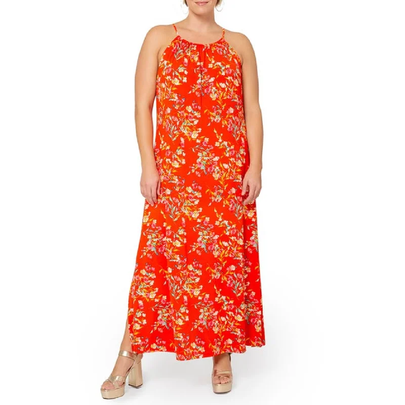 Leota Cameron Floral Maxi Dress in Wcfg - Watercolor Floral Comfortable Pleated Maxi Dress