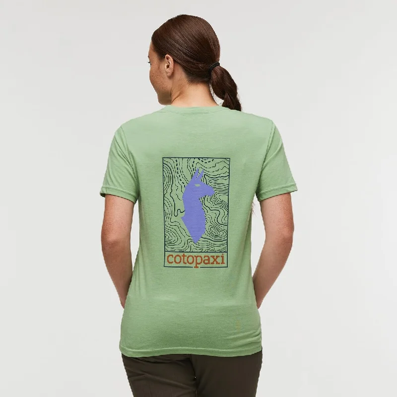 Llama Map Organic T-Shirt - Womens Iron Safe Non-Iron Wrinkle Free