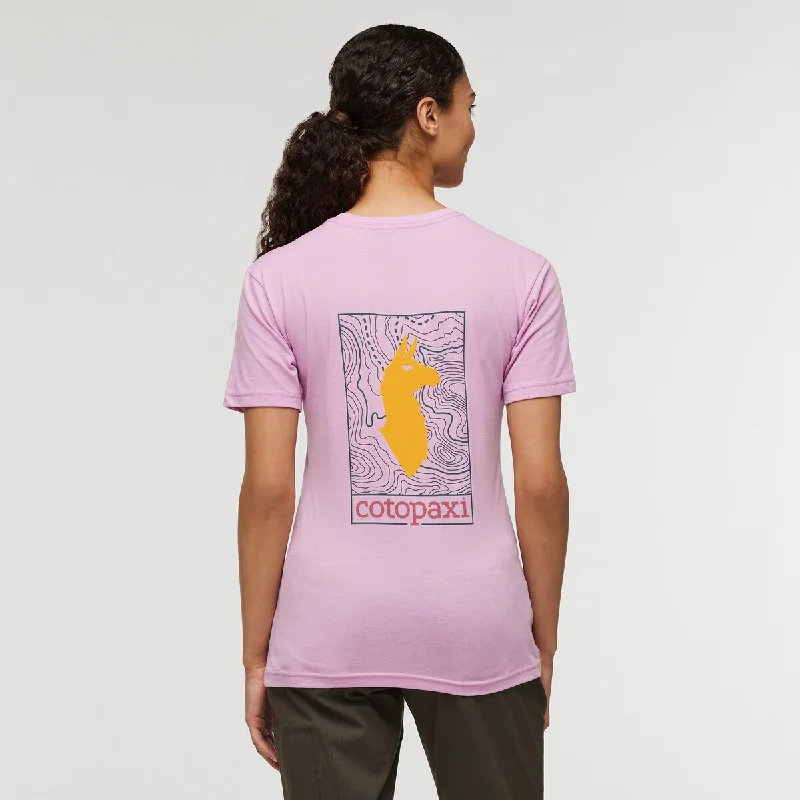 Llama Map Organic T-Shirt - Womens Elasticated Padded Insulated