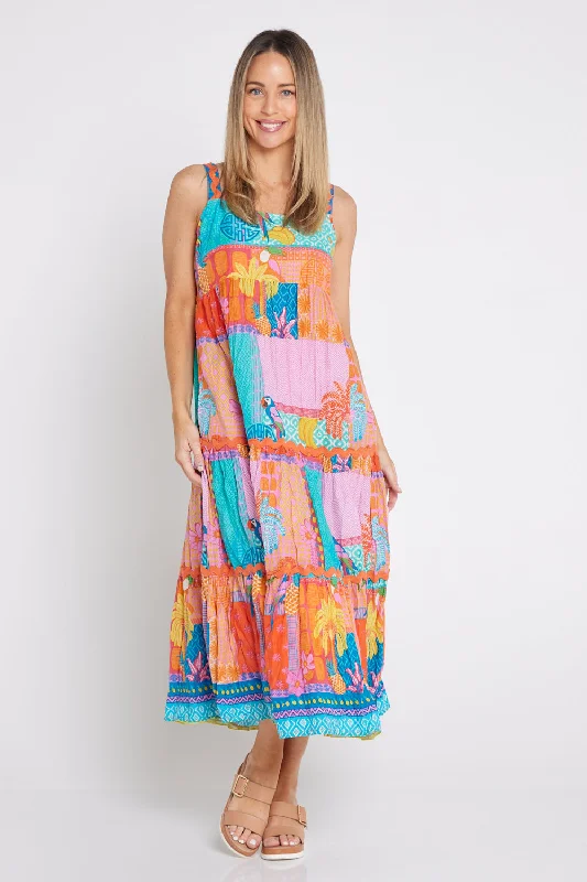 Luna Cotton Maxi Dress - Candy Cozy Spaghetti Strap Maxi Dress