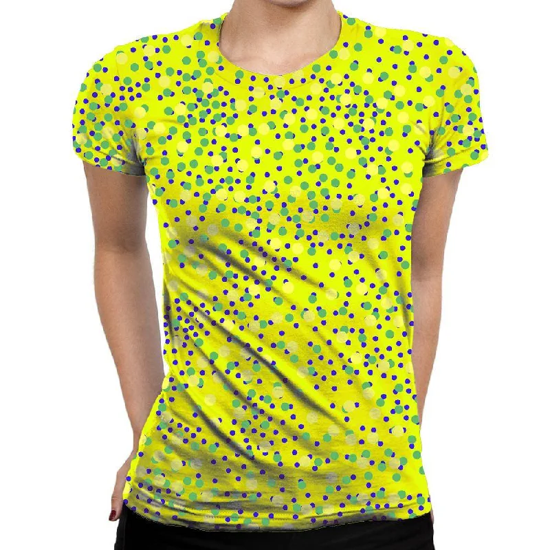 Mixed Dots Womens T-Shirt Rayon Velvet Corduroy