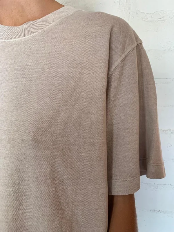 Mushroom Women's Relaxed Crop Tee Chenille Fabric Brocade Fabric Lace Fabric