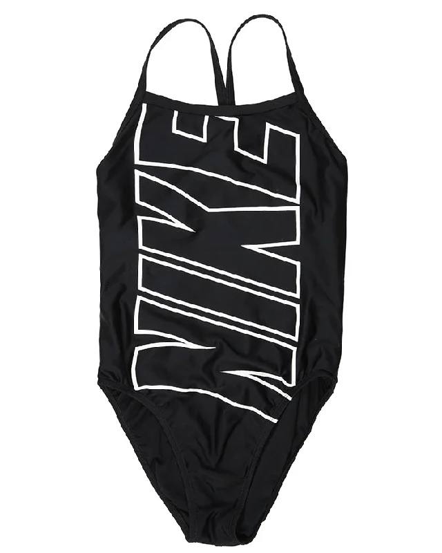 Nike Black Logo Swimsuit - M Sleek Mesh Bikini