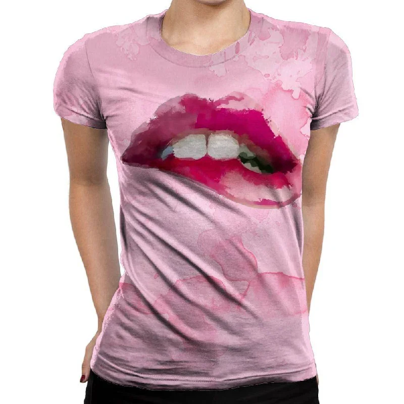 Pinky Lips Womens T-Shirt Striped Floral Plaid