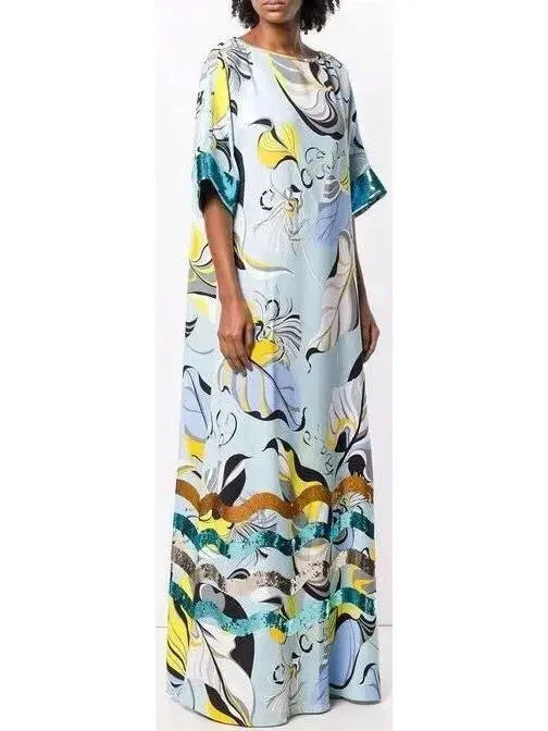 Printed Maxi Dress Elegant Boho Maxi Dress