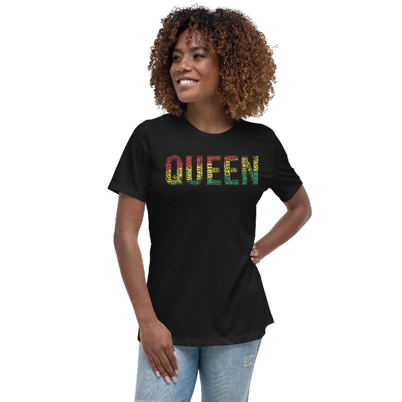 QUEEN Pan African Inspired Women's short sleeve t-shirt Houndstooth Herringbone Solid