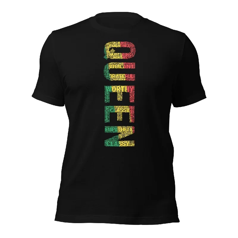 QUEEN (Vertical) Pan African Inspired Short-Sleeve Unisex T-Shirt Lace Blend Ribbed Blend Corduroy Blend