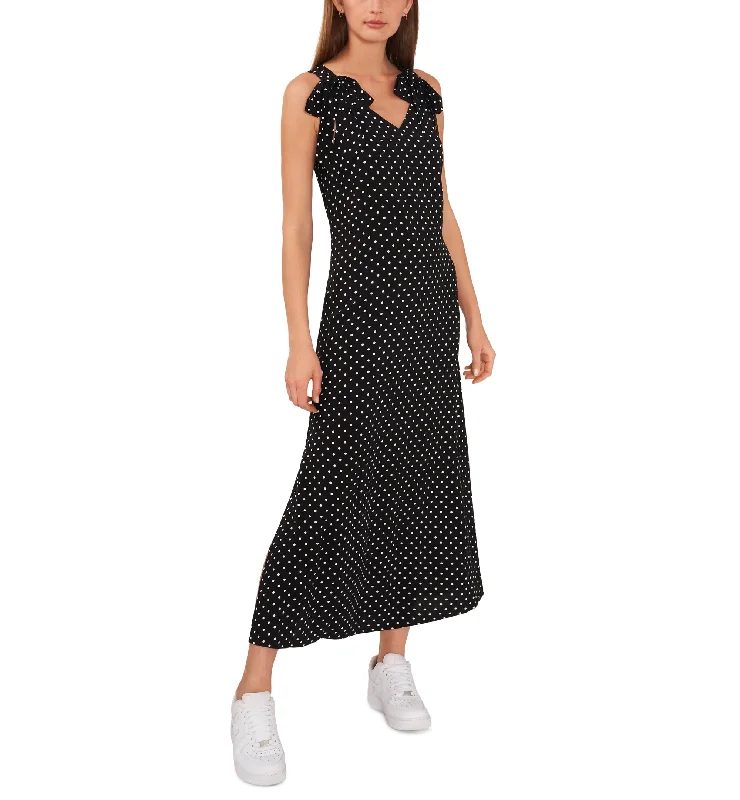 Riley Rae Womens Tied Shoulder Polka Dot Maxi Dress Chic Summer Floral Maxi Dress