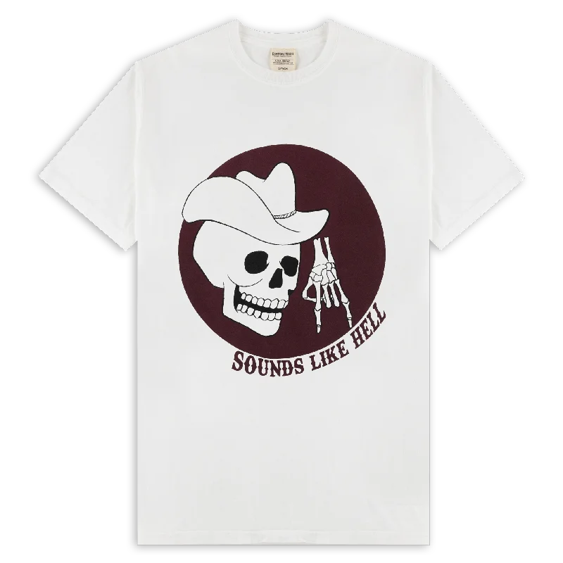 Skeleton Horns Down T-Shirt Rayon Velvet Corduroy