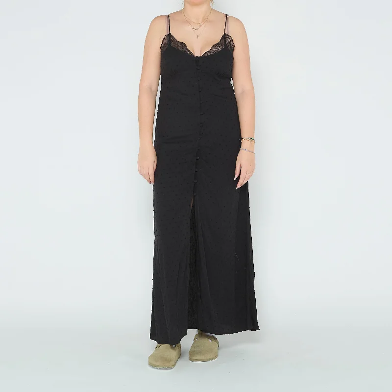 Strappy Maxi Dress - UK 8 Elegant Maxi Dress with Slit