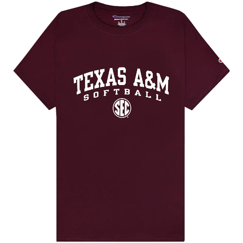 Texas A&M Champion Softball SEC T-Shirt Houndstooth Herringbone Solid