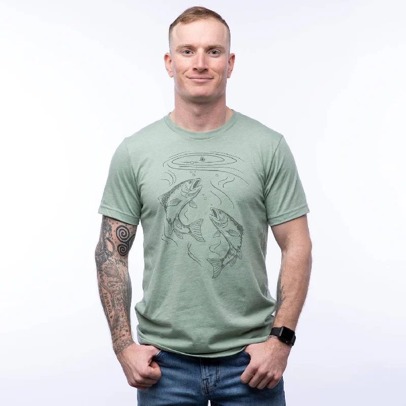 Trout Unisex T-shirt Solid Print Embellished