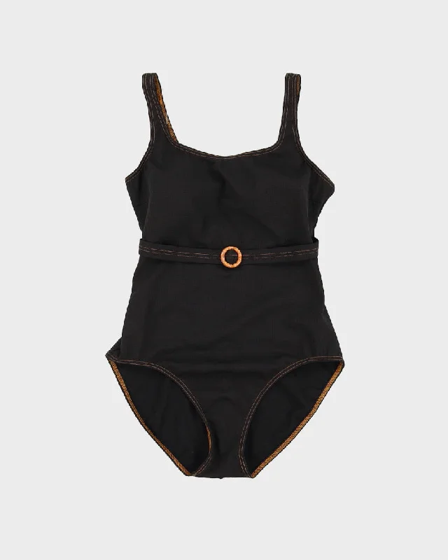 Vintage Belted Swimsuit - M Sleek Racerback Swimsuit