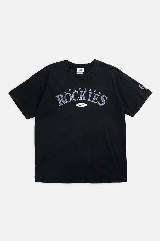 Vintage Colorado Rockies MLB Tee - L Polka Dot Checkered Tartan