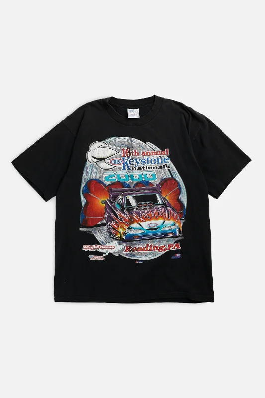 Vintage Racing Tee - L Hooded Caped Shawl Collar