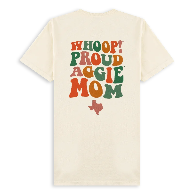 Whoop Proud Aggie Mom T-Shirt Beaded Sequined Faux Fur