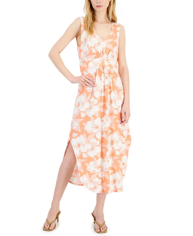 Willow Drive Floral Print Sleeveless Maxi Dress Trendy Floral Print Maxi Dress