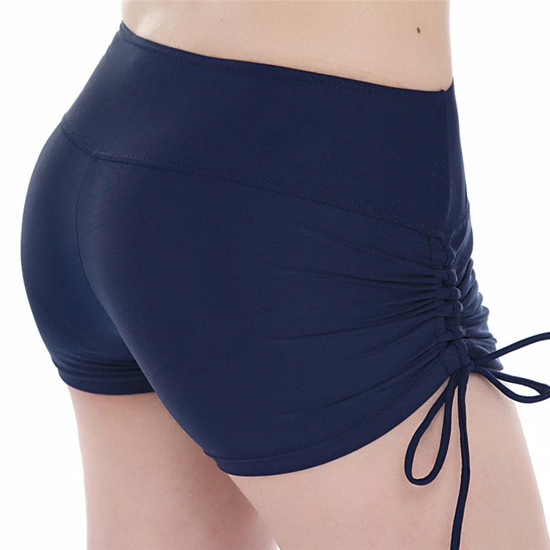 Women Yoga Shorts Quick Dry Breathable Sports Running Fitness Drawstring Beach Shorts Swimming yoga pantalon corto Y048 Trendy Swimsuit Bottoms