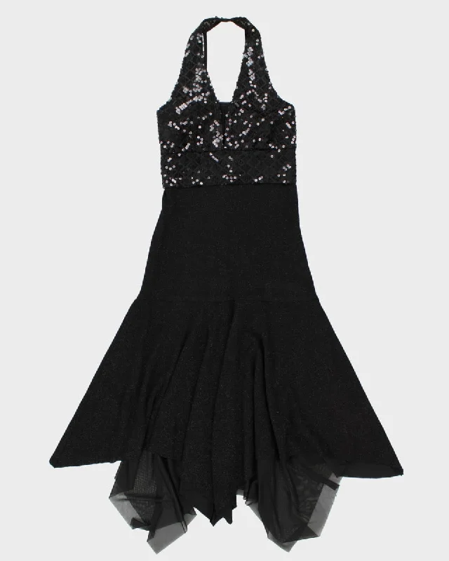 Y2K Halter Neck Black Maxi Dress - S Chic Off-Shoulder Maxi Dress