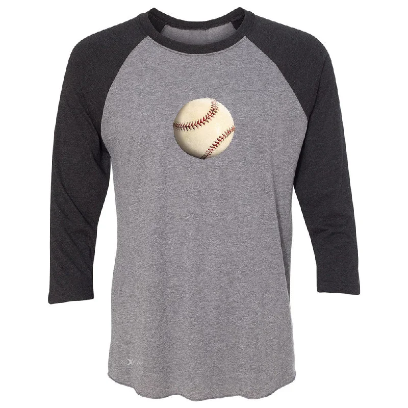 Zexpa Apparelâ„¢ Real 3D Baseball Ball 3/4 Sleevee Raglan Tee Baseball Cool Embossed Tee Solid Color Striped Floral