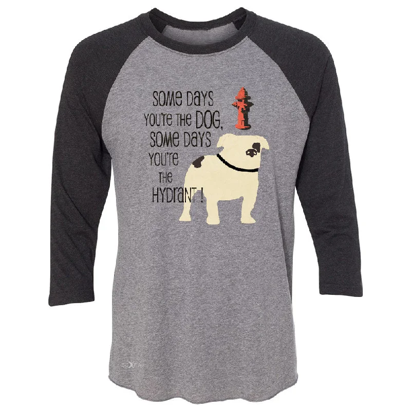 Zexpa Apparelâ„¢ Some Days You're The Dog Some Days Hydrant 3/4 Sleevee Raglan Tee Graph Tee Silk Blend Satin Velvet