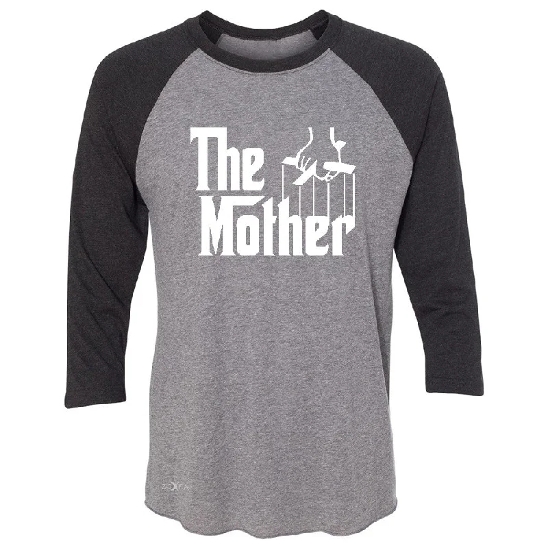 Zexpa Apparelâ„¢ The Mother Godfather 3/4 Sleevee Raglan Tee Couple Matching Mother's Day Tee Welt Pockets Slit Pockets Flap Pockets