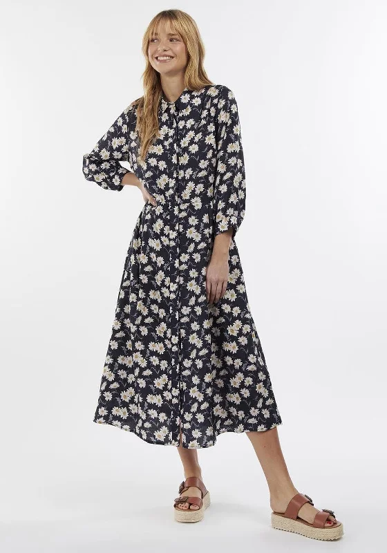 Barbour Womens Cranmoor Daisy Midi Dress, Navy Multi Fashionable One-Shoulder Midi Dress Barbour Womens Cranmoor Daisy Midi Dress, Navy Multi Fashionable One-Shoulder Midi Dress