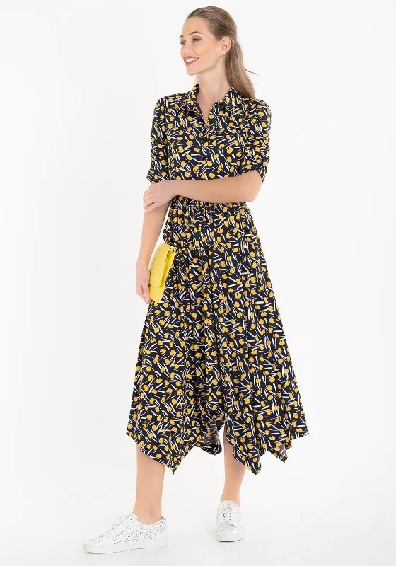 Jolie Moi Handkerchief Skirt Shirt Midi Dress, Yellow Multi Comfortable Denim Midi Dress Jolie Moi Handkerchief Skirt Shirt Midi Dress, Yellow Multi Comfortable Denim Midi Dress