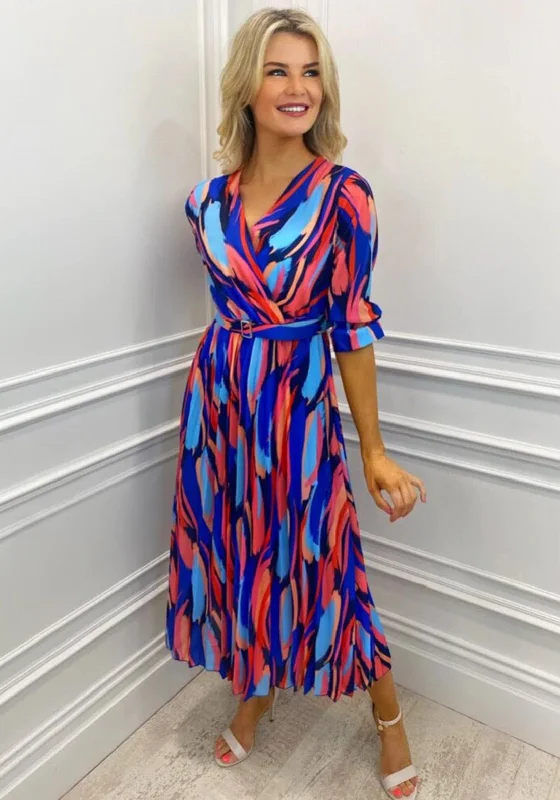 Kate & Pippa Positano Print Midi Dress, Royal Blue Multi Comfortable Sleeveless Midi Dress Kate & Pippa Positano Print Midi Dress, Royal Blue Multi Comfortable Sleeveless Midi Dress