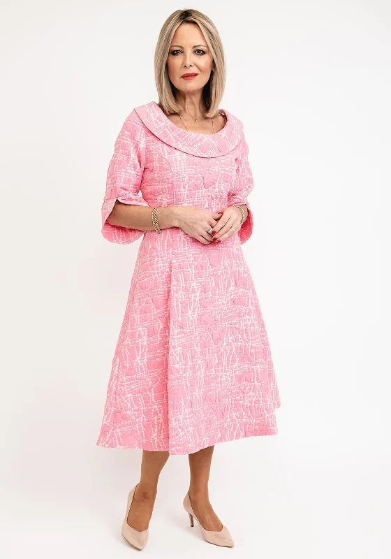 Lizabella Cowl Neckline Textured Flared Midi Dress, Hot Pink Cozy Spaghetti Strap Midi Dress Lizabella Cowl Neckline Textured Flared Midi Dress, Hot Pink Cozy Spaghetti Strap Midi Dress
