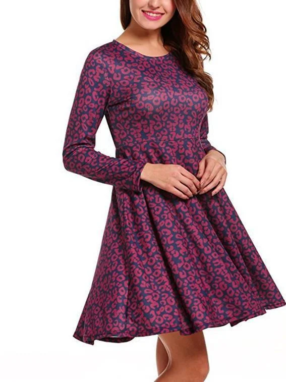 Sexy Floral Long Sleeves Mini Dress Cozy Satin Mini Dress