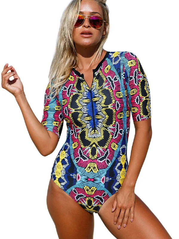 Stylish Swimsuit for a Hot Summer V-Neck Swim Dress