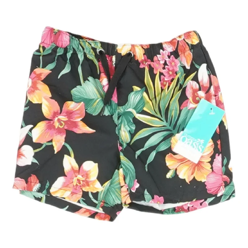 Black Tropical Swim Bottom Swim Skirt Set