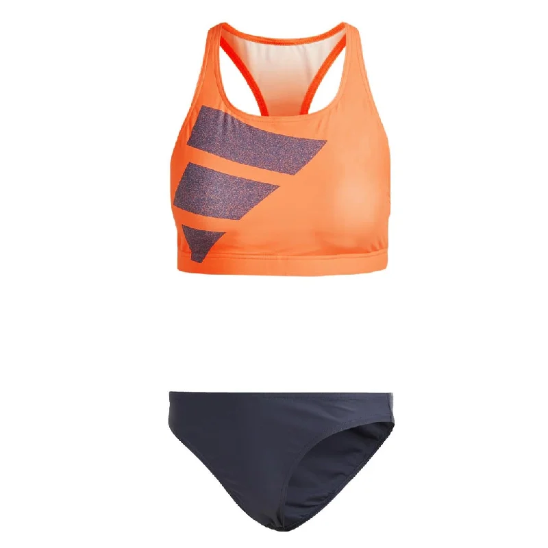 adidas - Women's Big Bars 2-Piece Swimsuit (HR4386) Color-Block Bikini