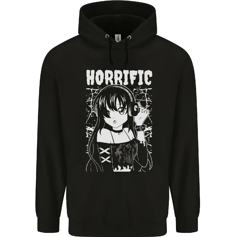 Anime Horrific Mens 80% Cotton Hoodie Hoodie with Hem Elastic Stretchable Comfortable