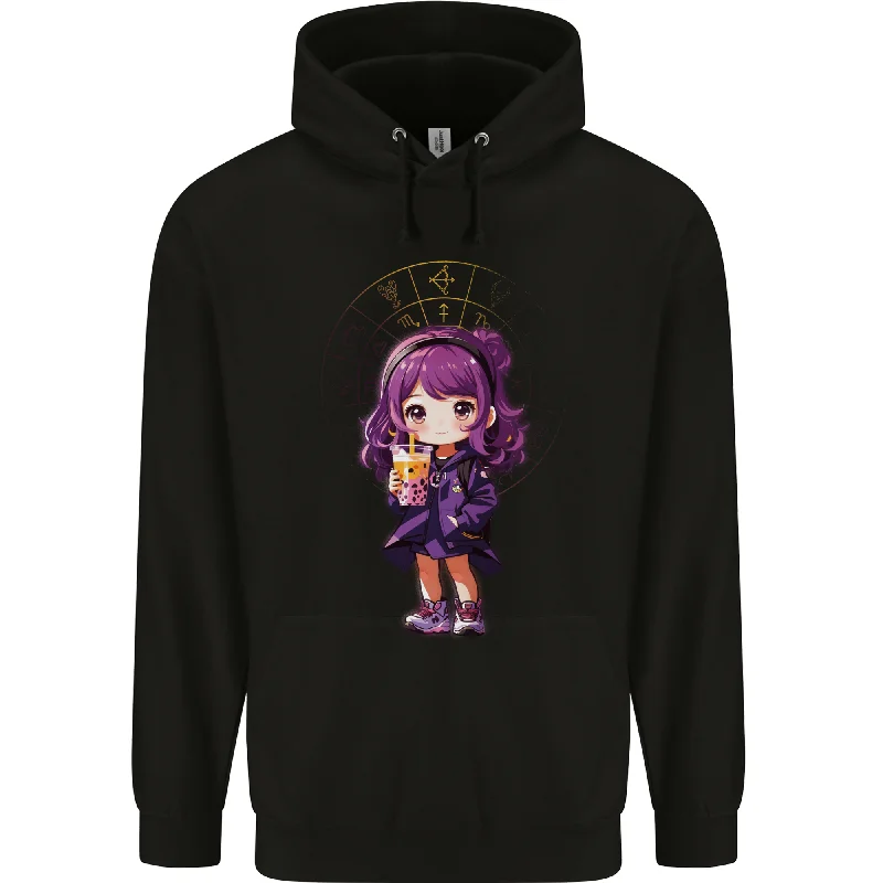 Anime Sagittarius Chibi Mens 80% Cotton Hoodie Zip Hoodie Drawstring Kangaroo Pocket